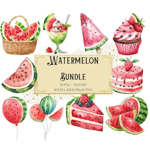 Wassermelone Clipart, Wassermelonen Obst Bündel Clipart, Wassermelone Png, Wassermelonen Eis Png, Wassermelonen Kuchen Png, Wassermelonen Ballons Png