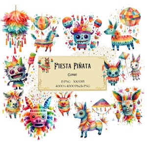 Piñata Clipart, Cinco De Mayo Mexican Fiesta Piñata Clipart, Mexican Fiesta Piñata Png, For T shirt Mugs Cards, Instant Download