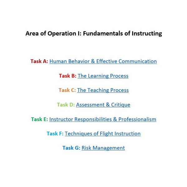 CFI Lesson Plans - Area of Operation I: Fundamentals of Instructing