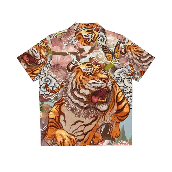 Stand out this summer with our Hawaiian Tiger Boxy Fit Shirt - Customize to your taste!