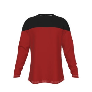 All-Over Print Men's Red Space Uniform Long Sleeve T-Shirt