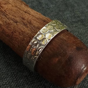 Handmade Oxidized 925 Sterling Silver Hammered Band Ring