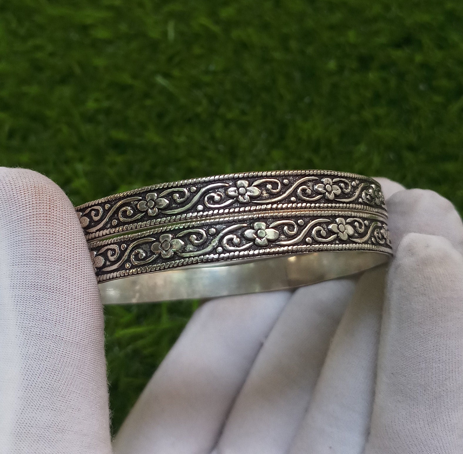 925 Sterling Silver Oxidized Bangle/bracelet for Her