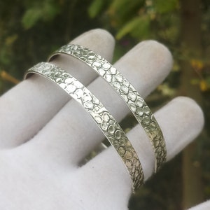 Bracelet jonc martelé en argent pour son cadeau d&#39;anniversaire de mariage en argent sterling 925 pour femme-Bracelet ancien vintage-Bracelet en argent-cadeau pour maman