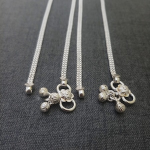 Sterling Silver Bell Anklet: Handmade Vintage Body Jewelry
