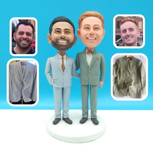 Custom gay couple bobblehead,personalized couple wedding bobblehead,anniversary gifts,gay wedding gift,best man group gifts,Valentine's gift