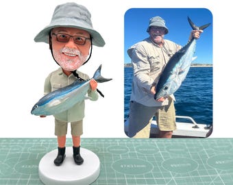 Custom fishing bobblehead,Personalized fisherman bobbleheads,Custom Fishing souvenirs,Birthday  gifts,Gifts for fisherman, Anniversary gifts
