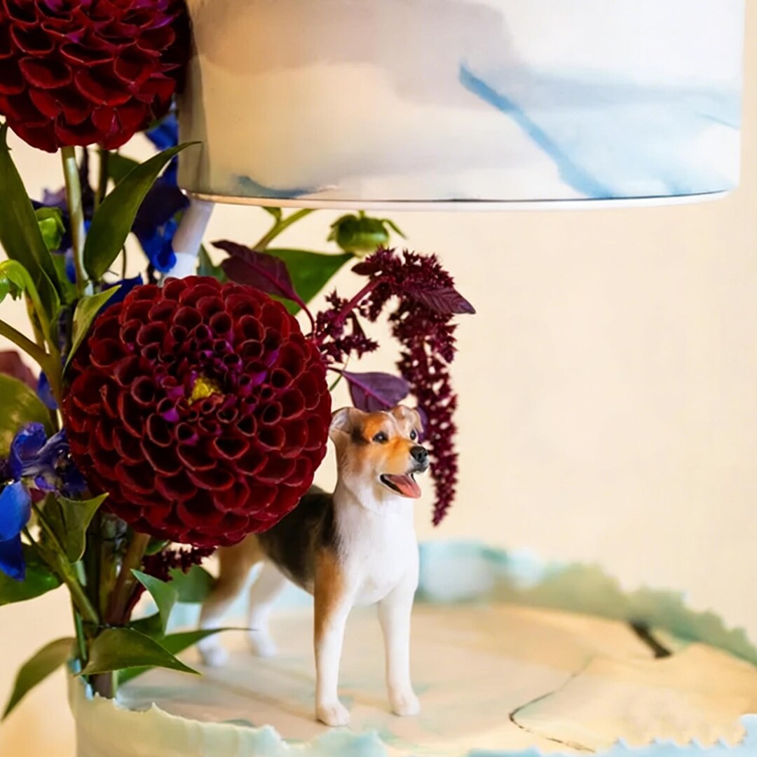 Personalized Polymer Clay Pet Statue: Custom Dog Wedding Cake Topper ...