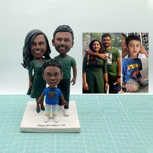 Personalisierte bobbleheads Familie, personalisierte glückliche Familie Figuren, individuelle 3D Familie Statuen, Geburtstagsgeschenke, Weihnachtsgeschenke