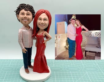 Custom couple bobbleheads,Personalized wedding cake toppers,anniversary gifts as lovers,gifts for wedding,Couple souvenirs,Christmas gifts.