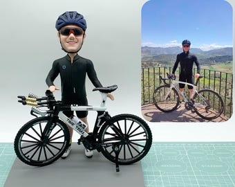 Figurines de sport personnalisées, figurines de vélo personnalisées, figurines de vélo de route, cadeaux d'anniversaire, cadeaux d'anniversaire, cadeaux pour amateurs de sport.
