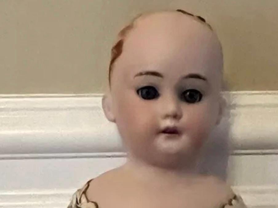 Vintage German Armand Maresille Doll Leather Body Bisque Head Arms Jointed