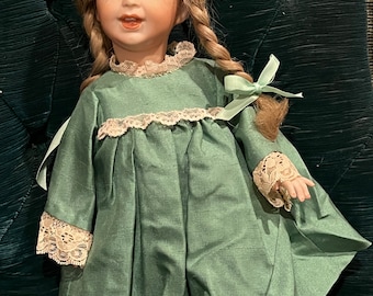 Porcelain Doll Green Dress