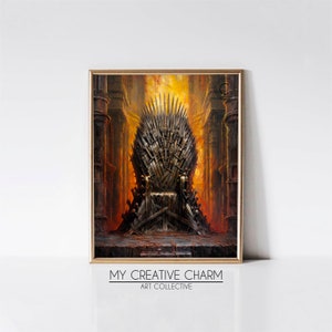 Iron Throne Oil Paint Print | Home Decor | Instant Digital Printable Art