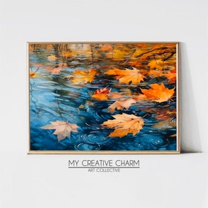 Autumn's Embrace Fall Leaves Watercolor Painting | Home Decor | Instant Digital Printable Art