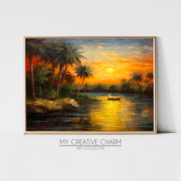 Stunning Nile River Sunset Art | Home Decor | Instant Digital Print Art