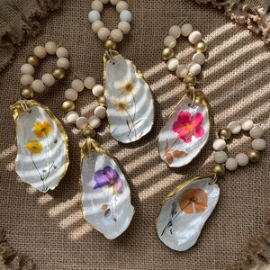 Pressed Flower bottle charm or napkin ring