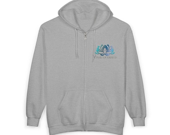 Heavily Meditated Lotus Flower Unisex Full Zip Hooded Sweatshirt