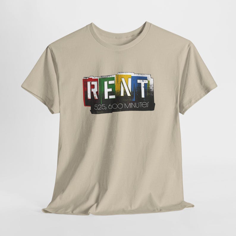 RENT T-shirt - Broadway Musical Theater Tee, 525,600 Minutes, Rent Head ...