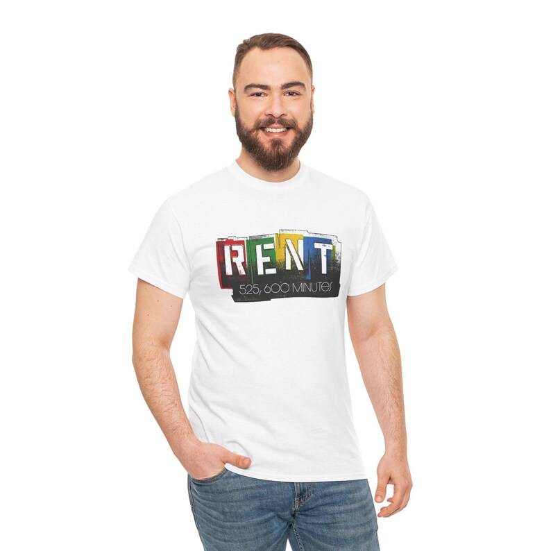 RENT T-shirt - Broadway Musical Theater Tee, 525,600 Minutes, Rent Head ...