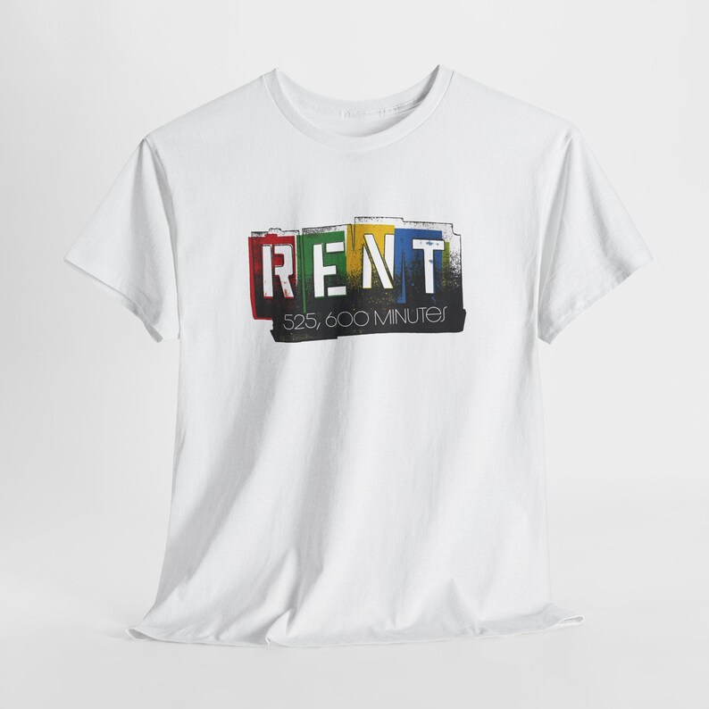 RENT T-shirt - Broadway Musical Theater Tee, 525,600 Minutes, Rent Head ...
