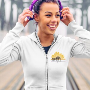 Grit and Grace Sunflower Unisex Full Zip Hooded Sweatshirt