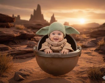 Patrón de gorro de extraterrestre de ganchillo para bebé (PDF)
