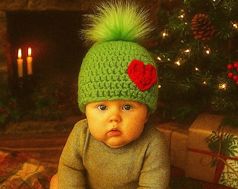 Patrón de gorro de Grinch a crochet (PDF) - Descarga digital - Escrito SOLO EN INGLÉS