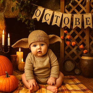 Handmade House Elf Hat READY TO SHIP Newborn-0-3months - 3-6 months- 6-12 months Up to Adult Sizes All Sizes