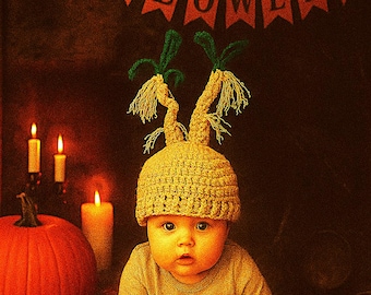 Patrón de gorro de mandrágora a crochet (PDF) Patrón de gorro de raíz de mandrágora (SOLO EN INGLÉS)