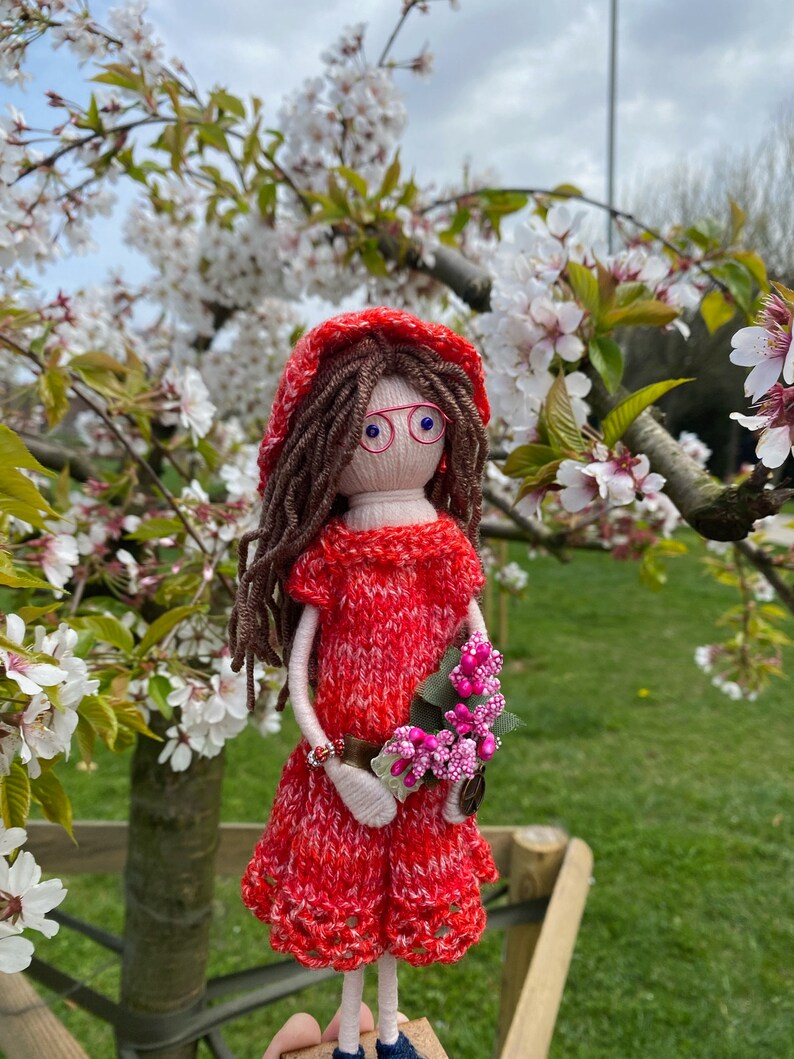 Doll in Red in the Orchard Etsy