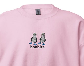 Blue-footed boobies Embroidered Crewneck Sweatshirt - Etsy