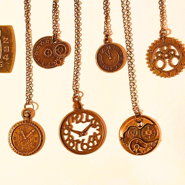 Clock Face Necklace Etsy