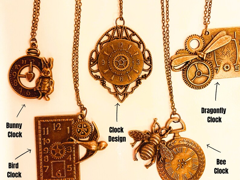 Bronze Antique Clock Face Necklace Vintage Clock Necklace Etsy