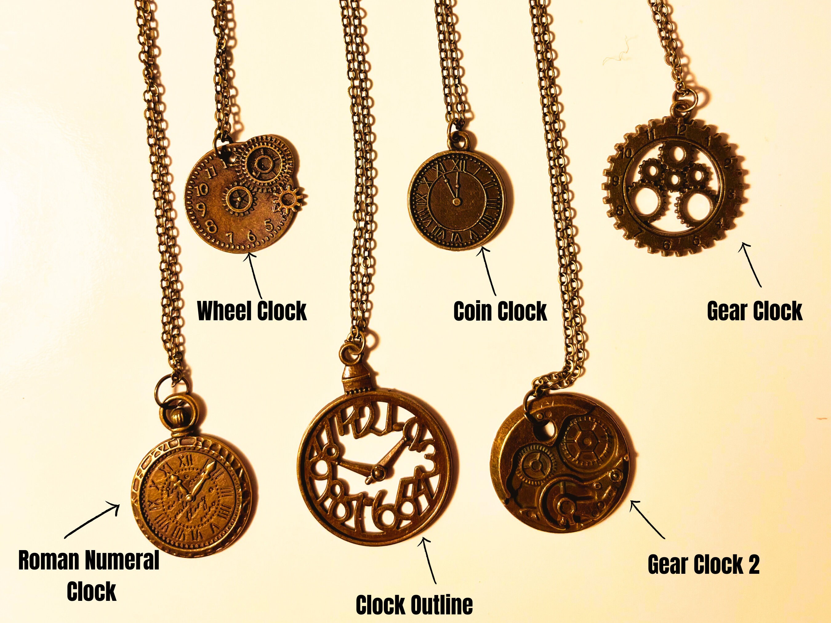 Bronze Antique Clock Face Necklace Vintage Clock Necklace Etsy