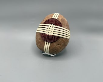 Wrapped rocks,lashing,weaving,nature,harmony,caning,leather cording,handmade,spiritual,peaceful,symbolism,stones