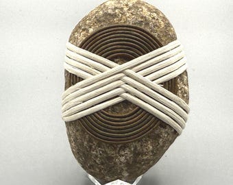 Zen Wrapped Beach Stone: Handcrafted Gratitude Gift