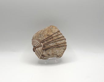 Hand-wrapped Beach Stone, Cape Cod Natural Talisman, Mindfulness Decor