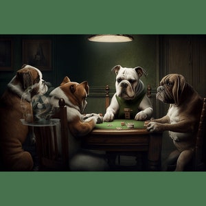 Add a Touch of Humor to Your Walls with Our Dogs Playing Poker Digital Download!