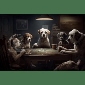 Get Creative with Dogs Playing Poker Digital Download: Perfect for Home Decor!