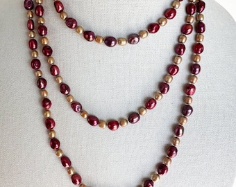 64" single strand of pink pearls