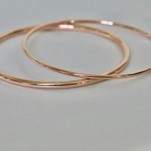 Handmade Dainty Stacking Copper Bangle Bracelet, Unique Christmas Gifts For Women Men Him Her Girl, Anxiety And Arthritis Healing Jewelry