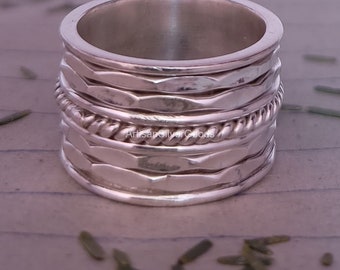 Multi Band Ring* 925 Sterling Silver Ring* Spinner Ring* Meditation Ring* Fidget Ring* Thumb Ring* Anxiety Ring* Spinner Rings For Women