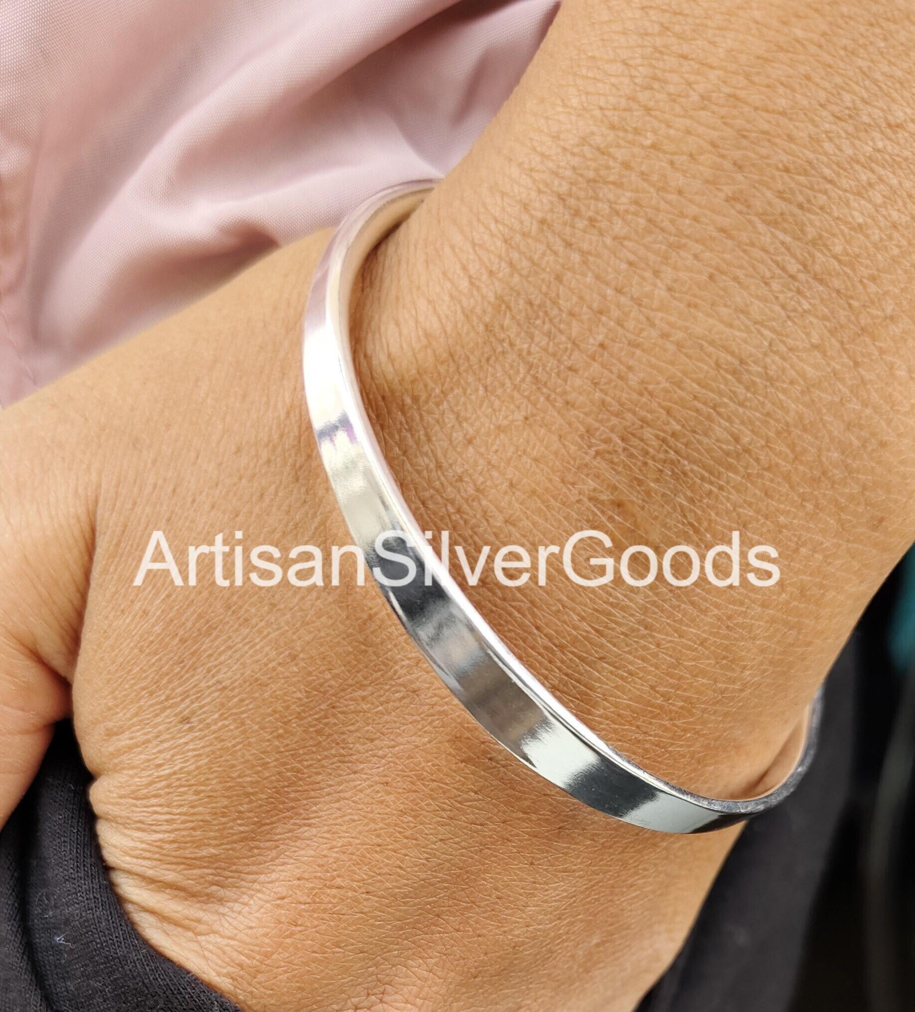 925 Sterling Silver Stacking Bangle 5mm Ball Bangle Cuff Bangle