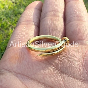 Chevalière en laiton bague empilable bague en laiton fait main bague épaisse bague en laiton uni bague minimaliste cadeau Saint-Valentin pour elle bague de promesse