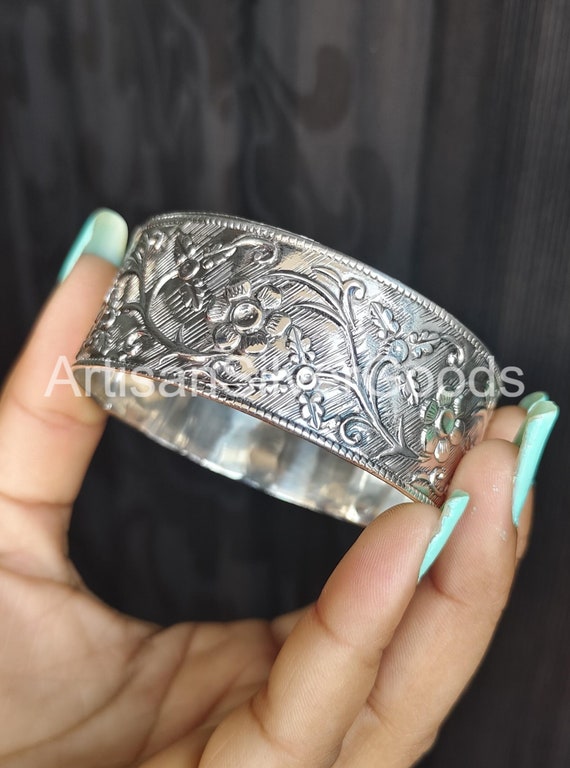 925 Sterling Silver Bangle Boho Stacking Bangles Handmade Bangle, Silver Bangle, Floral Bangle, One Day Bangle, Summer Bangle, Wide Bangle - Etsy 925 Sterling Silver Bangle Boho Stacking Bangles Handmade Bangle, Silver Bangle, Floral Bangle, One Day Bangle, Summer Bangle, Wide Bangle - Etsy