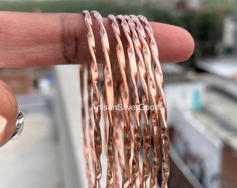 Thin Copper Bangle Bracelet | Handmade solid copper bangle| pure copper jewelry| solid copper bangle | 7 day Bangle | Set of 7 Bangles