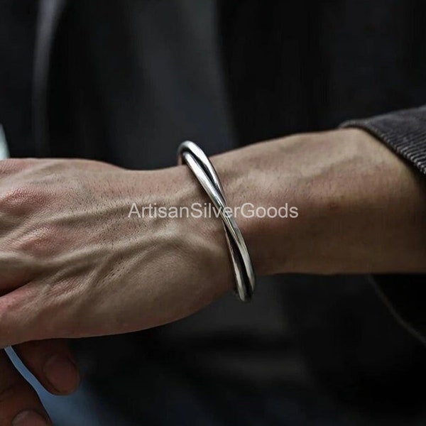 Mens zilveren armband, zilveren armband, armband, unieke zilveren armband, cadeau voor hem