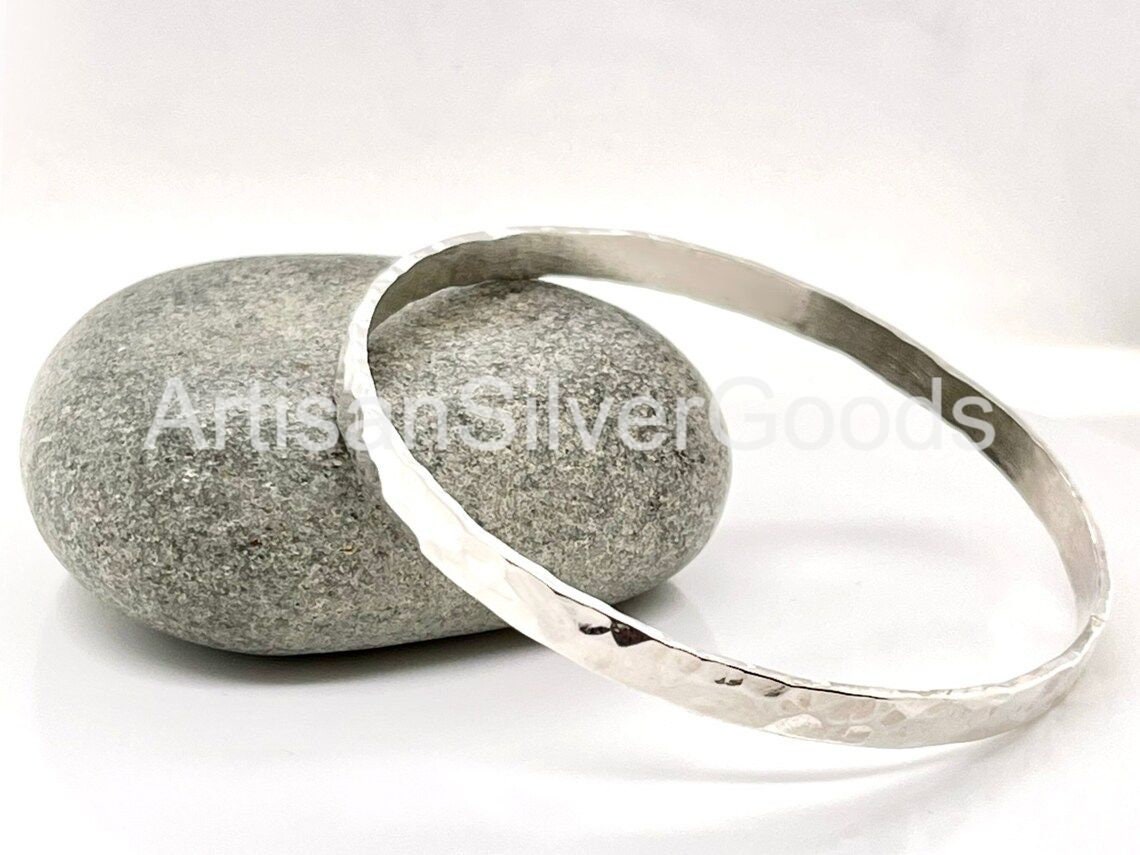 925 Sterling Silver Handmade Stacking Bangle Arthritis Healing