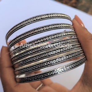 Pulseira de prata sólida artesanal, conjunto de 7 pulseiras, conjunto simples, pulseiras de 7 dias, empilhamento de pulseiras, boho, pulseira de designer